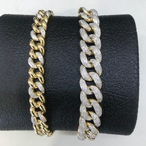 10 KT GOLD and DIAMOND CHAIN BRACELET
